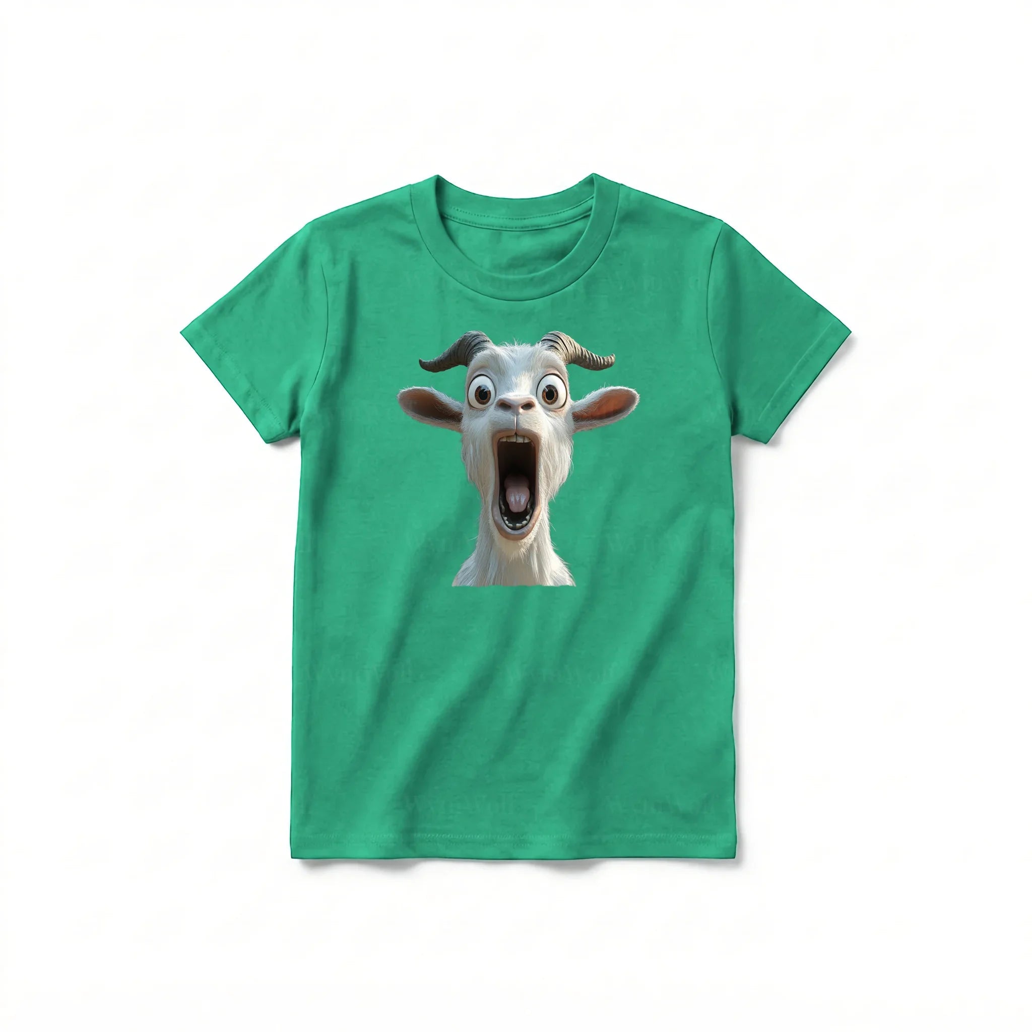 A kelly short-sleeve crewneck t-shirt for youth featuring a graphic of a farm animal on the front.