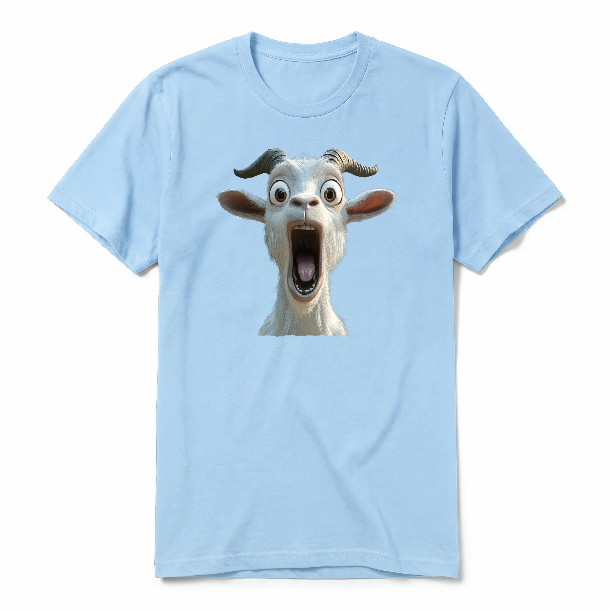 Un T-shirt poudre à manches courtes et col rond, orné d'un motif représentant un animal de la ferme sur le devant.