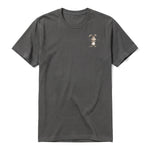 Un T-shirt charbon à manches courtes et col rond, orné d'un motif représentant un animal de la ferme sur la poitrine gauche.