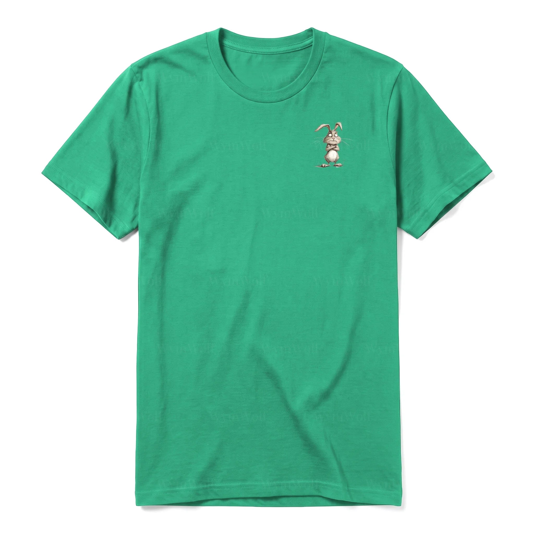 Un T-shirt kelly à manches courtes et col rond, orné d'un motif représentant un animal de la ferme sur la poitrine gauche.