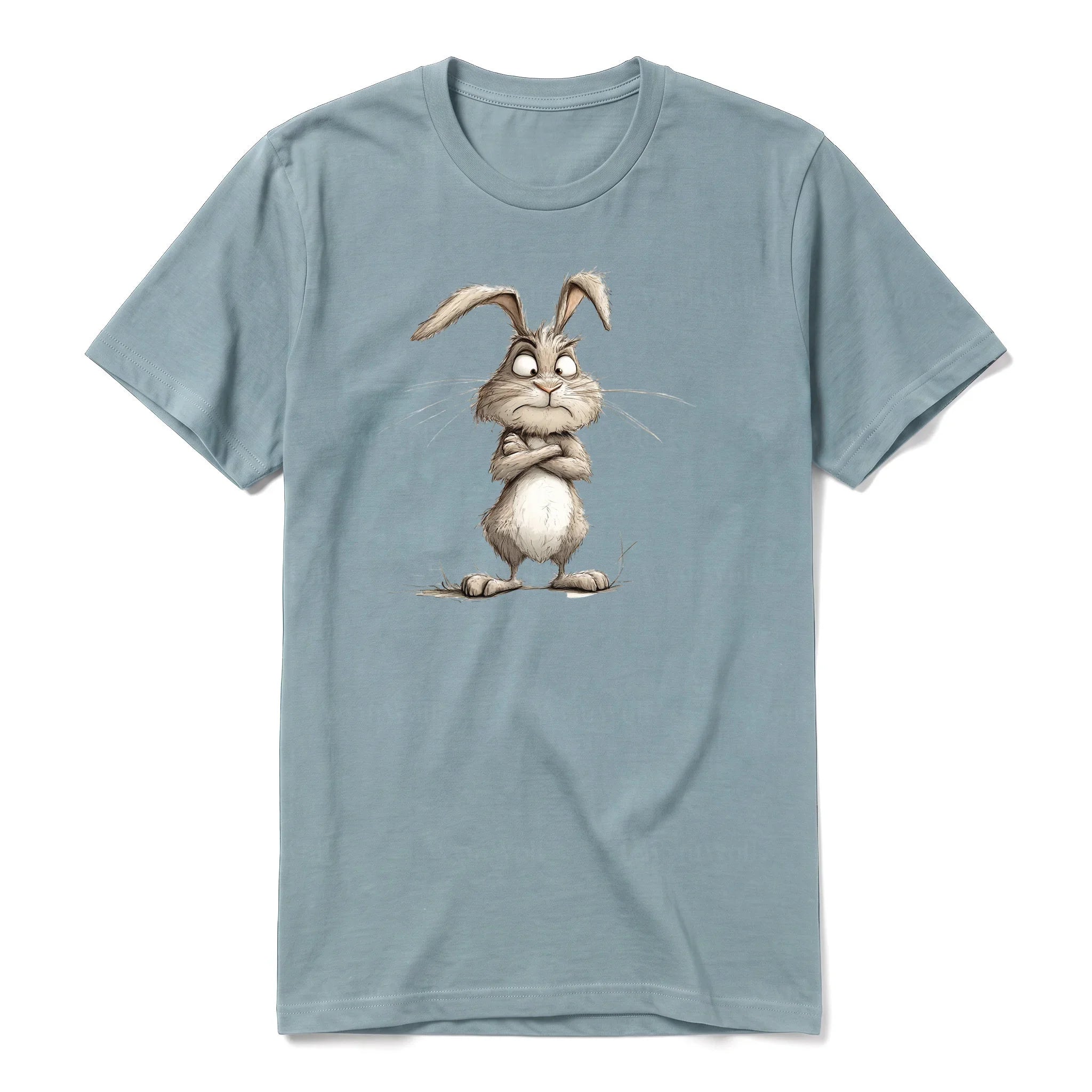 A sage short-sleeve crewneck t-shirt for adult featuring a graphic of a farm animal on the front.