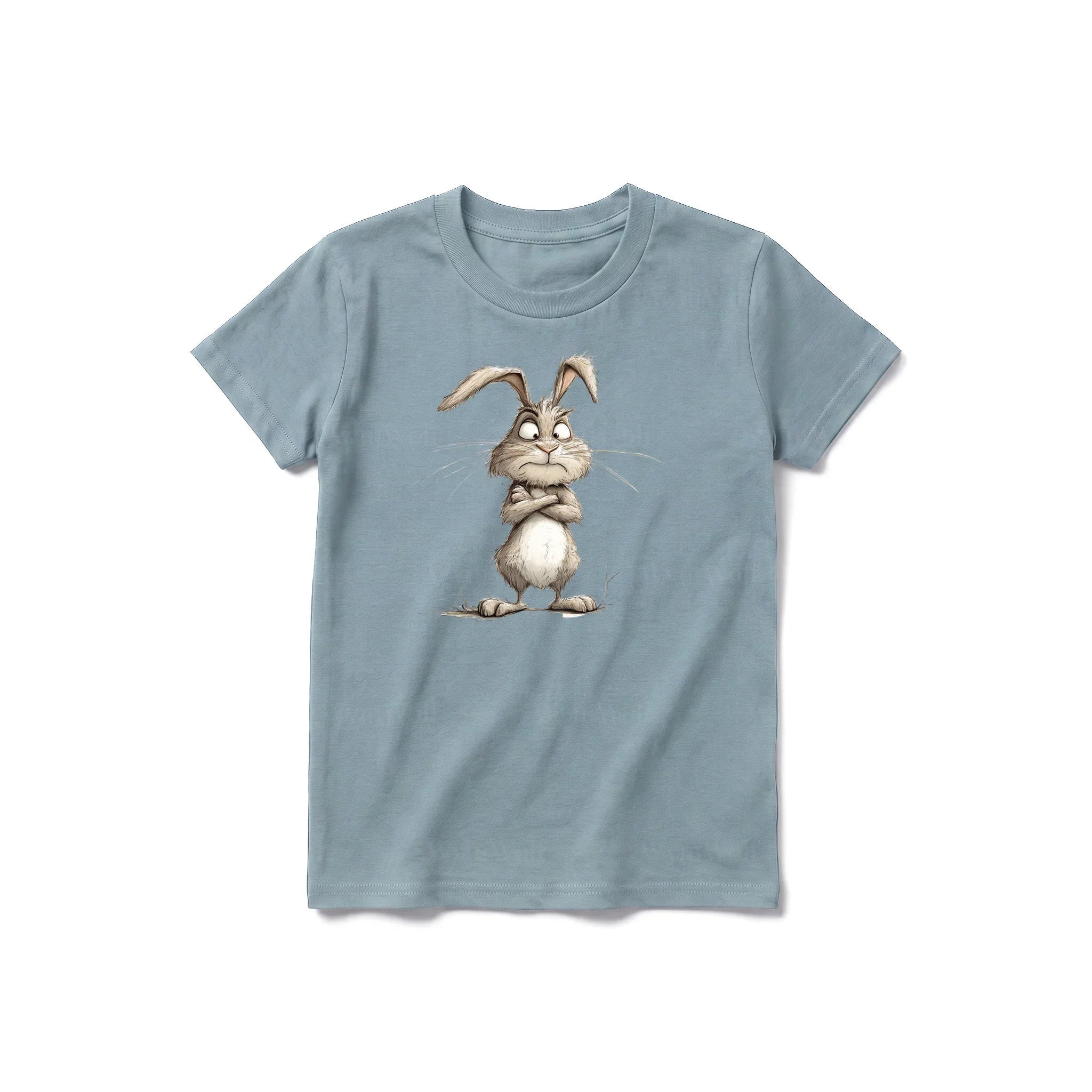 A sage short-sleeve crewneck t-shirt for youth featuring a graphic of a farm animal on the front.