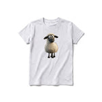 A ash grey short-sleeve crewneck t-shirt for youth featuring a graphic of a farm animal on the front.