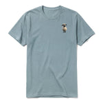 A sage short-sleeve crewneck t-shirt for adult featuring a graphic of a farm animal on the left chest.