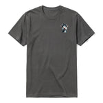 A charcoal short-sleeve crewneck t-shirt for adult featuring a graphic of a farm animal on the left chest.