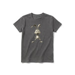 A charcoal short-sleeve crewneck t-shirt for youth featuring a graphic of a farm animal on the front.