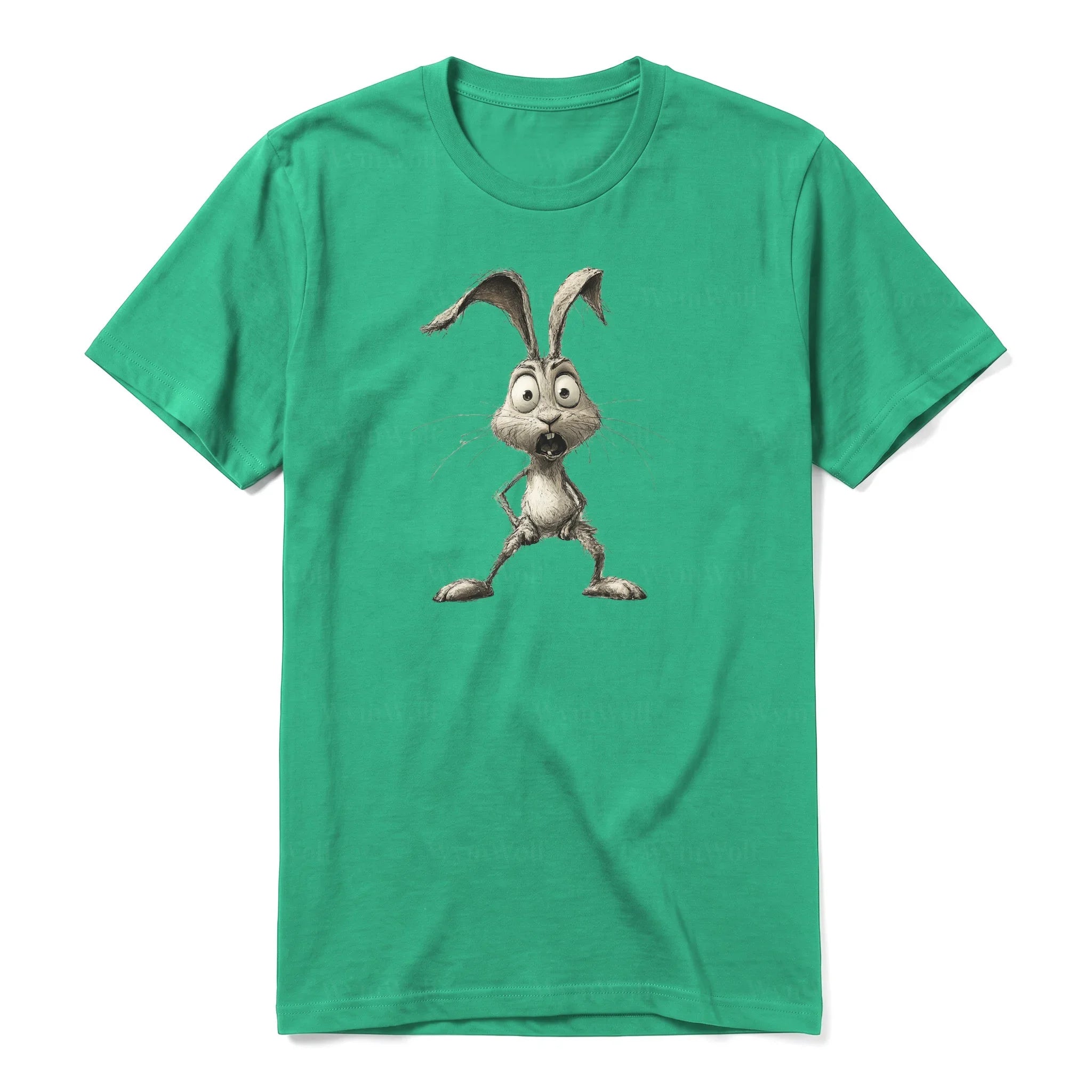 A kelly short-sleeve crewneck t-shirt for adult featuring a graphic of a farm animal on the front.