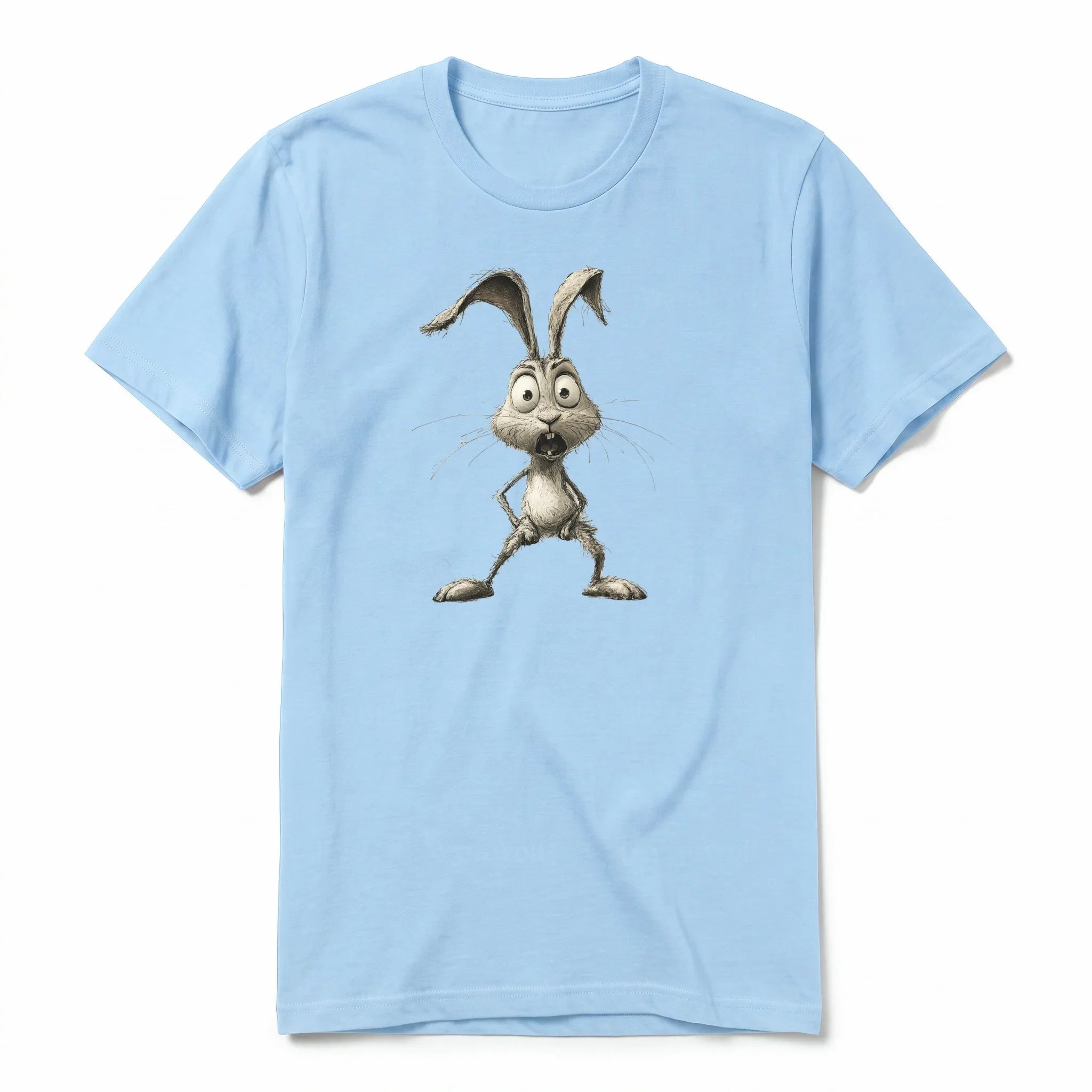 Un T-shirt poudre à manches courtes et col rond, orné d'un motif représentant un animal de la ferme sur le devant.