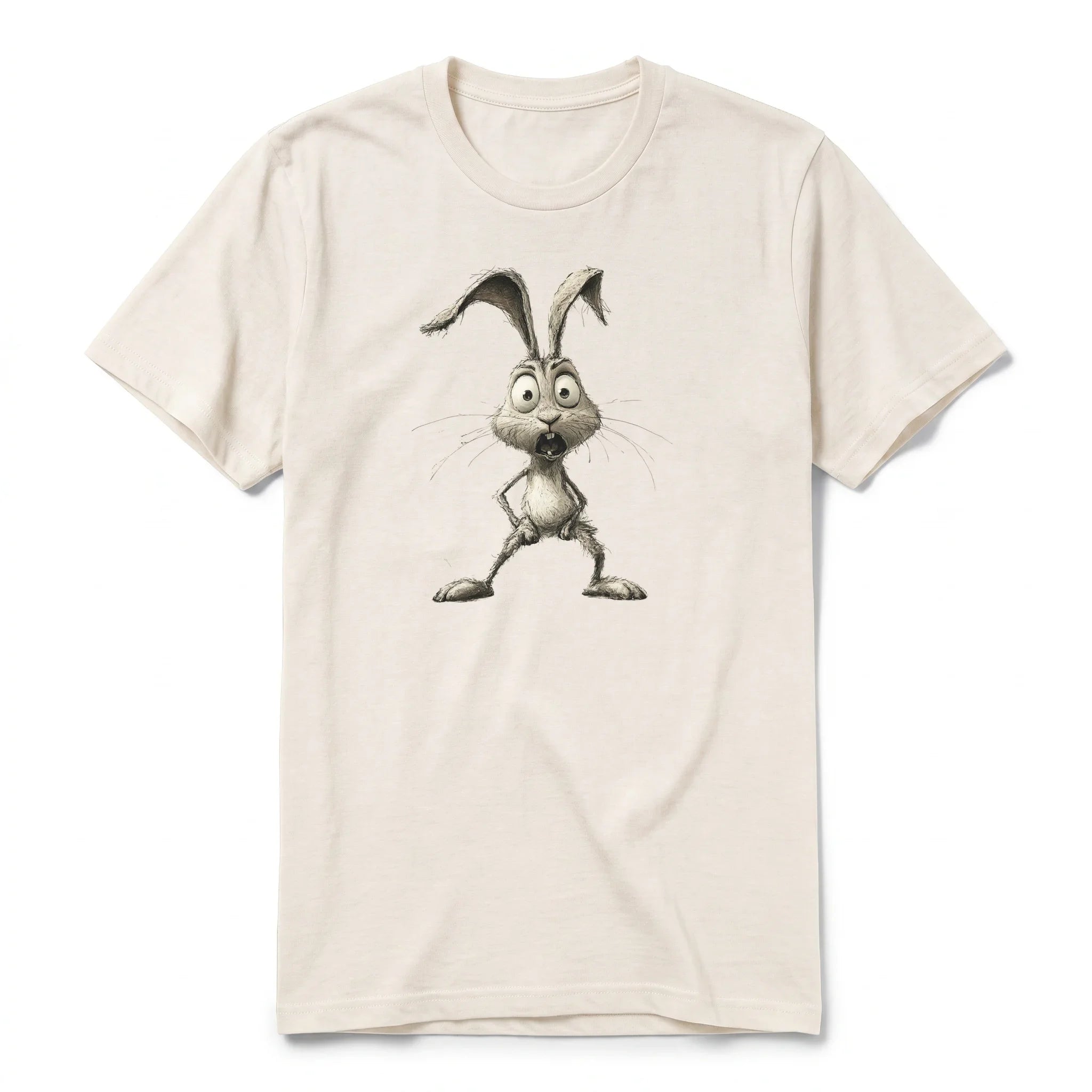 Un T-shirt blanc vintage à manches courtes et col rond, orné d'un motif représentant un animal de la ferme sur le devant.