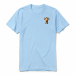 A powder short-sleeve crewneck t-shirt for adult featuring a graphic of a farm animal on the left chest.