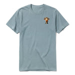 A sage short-sleeve crewneck t-shirt for adult featuring a graphic of a farm animal on the left chest.