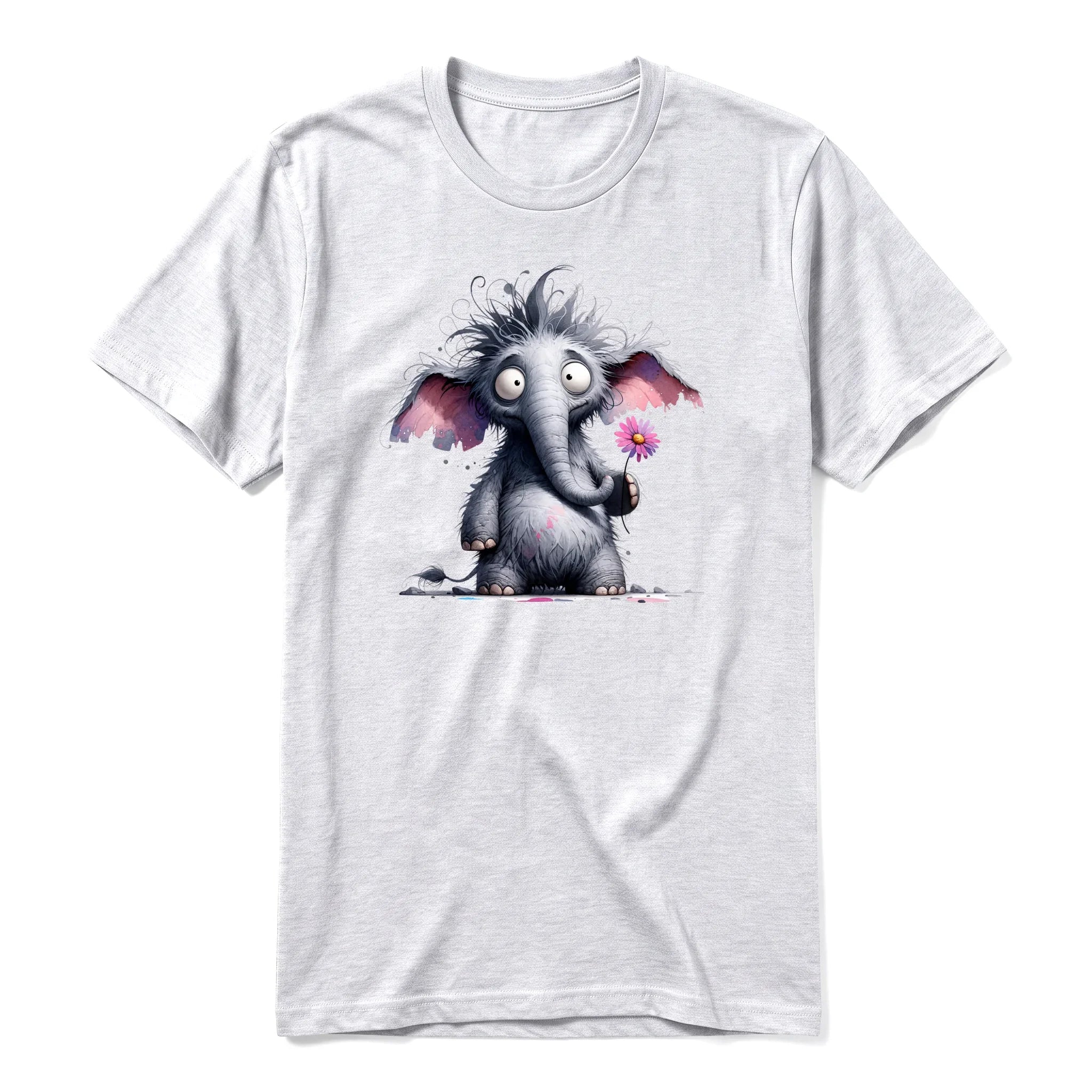 A ash grey short-sleeve crewneck t-shirt for adult featuring a graphic of a wildlife animal on the front.