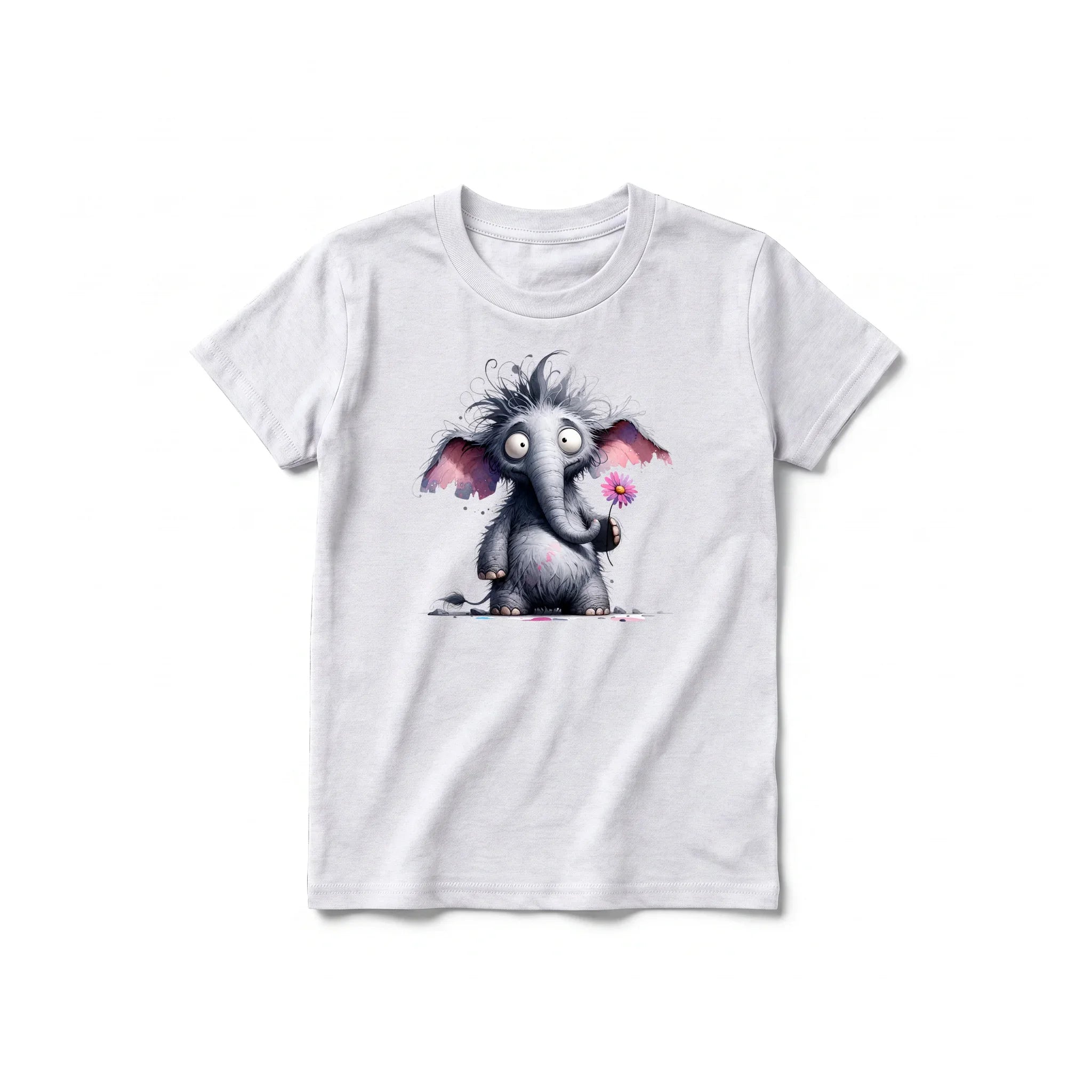 A ash grey short-sleeve crewneck t-shirt for youth featuring a graphic of a wildlife animal on the front.