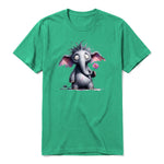 A kelly short-sleeve crewneck t-shirt for adult featuring a graphic of a wildlife animal on the front.