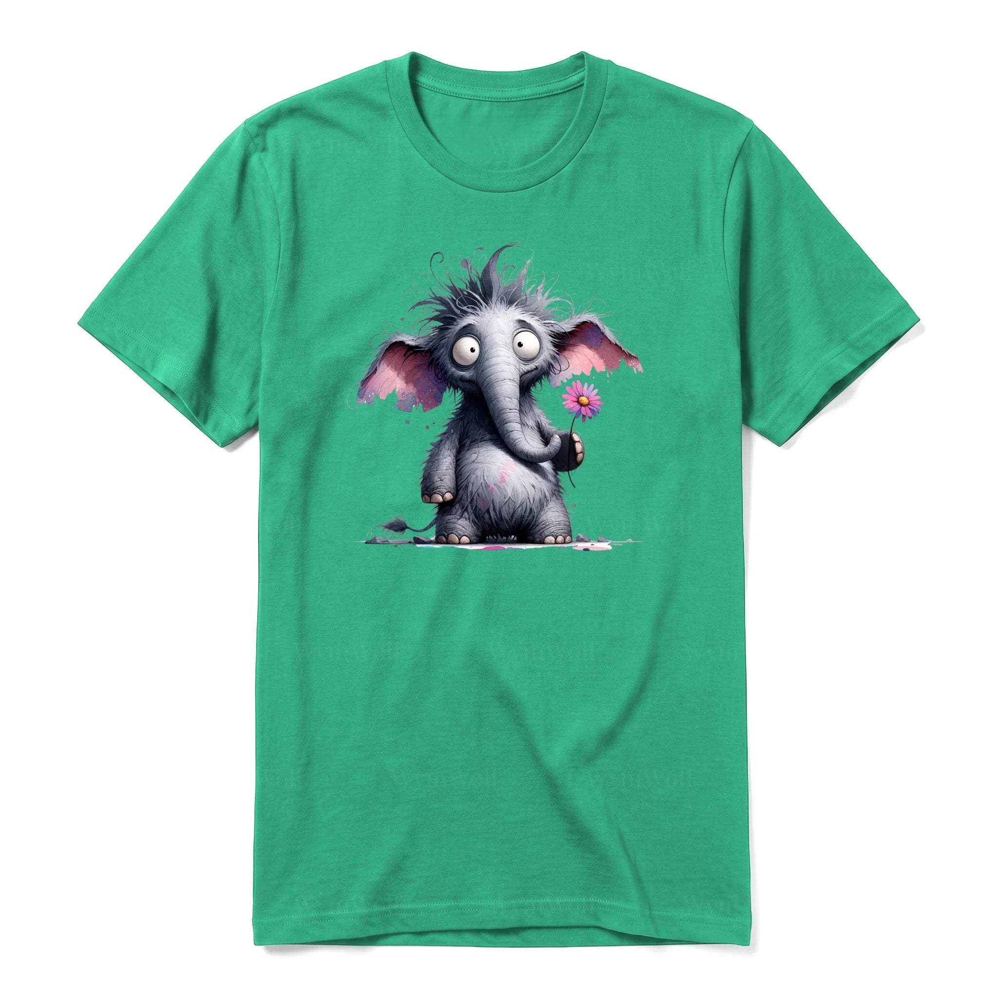 A kelly short-sleeve crewneck t-shirt for adult featuring a graphic of a wildlife animal on the front.