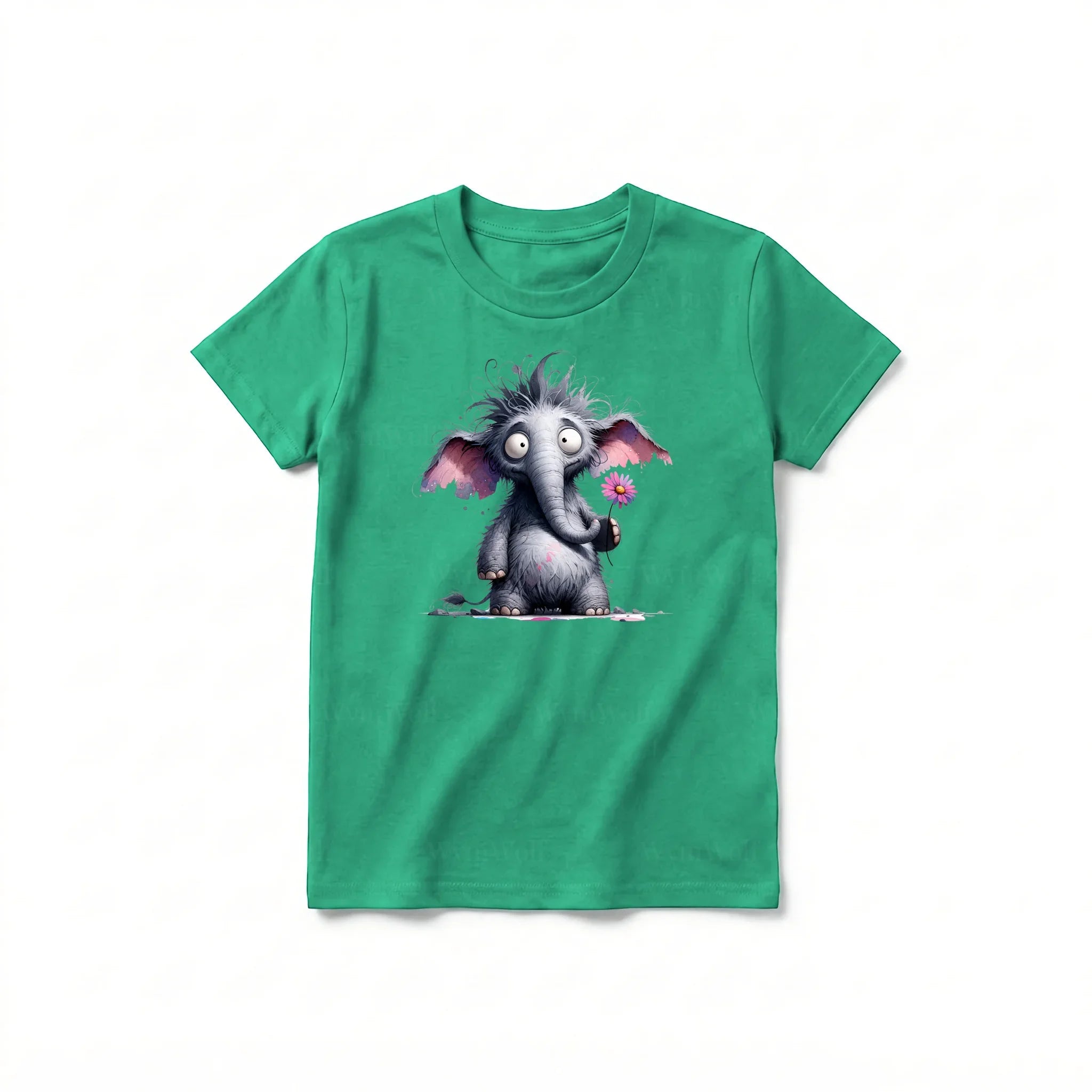 A kelly short-sleeve crewneck t-shirt for youth featuring a graphic of a wildlife animal on the front.