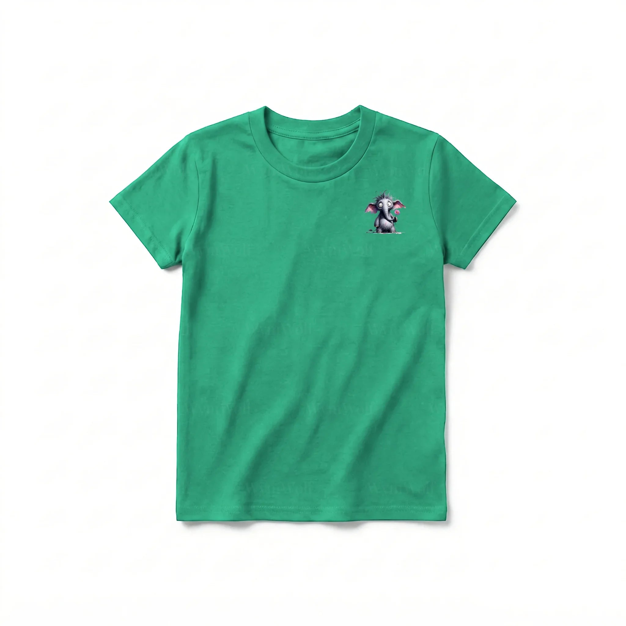 A kelly short-sleeve crewneck t-shirt for youth featuring a graphic of a wildlife animal on the left chest.