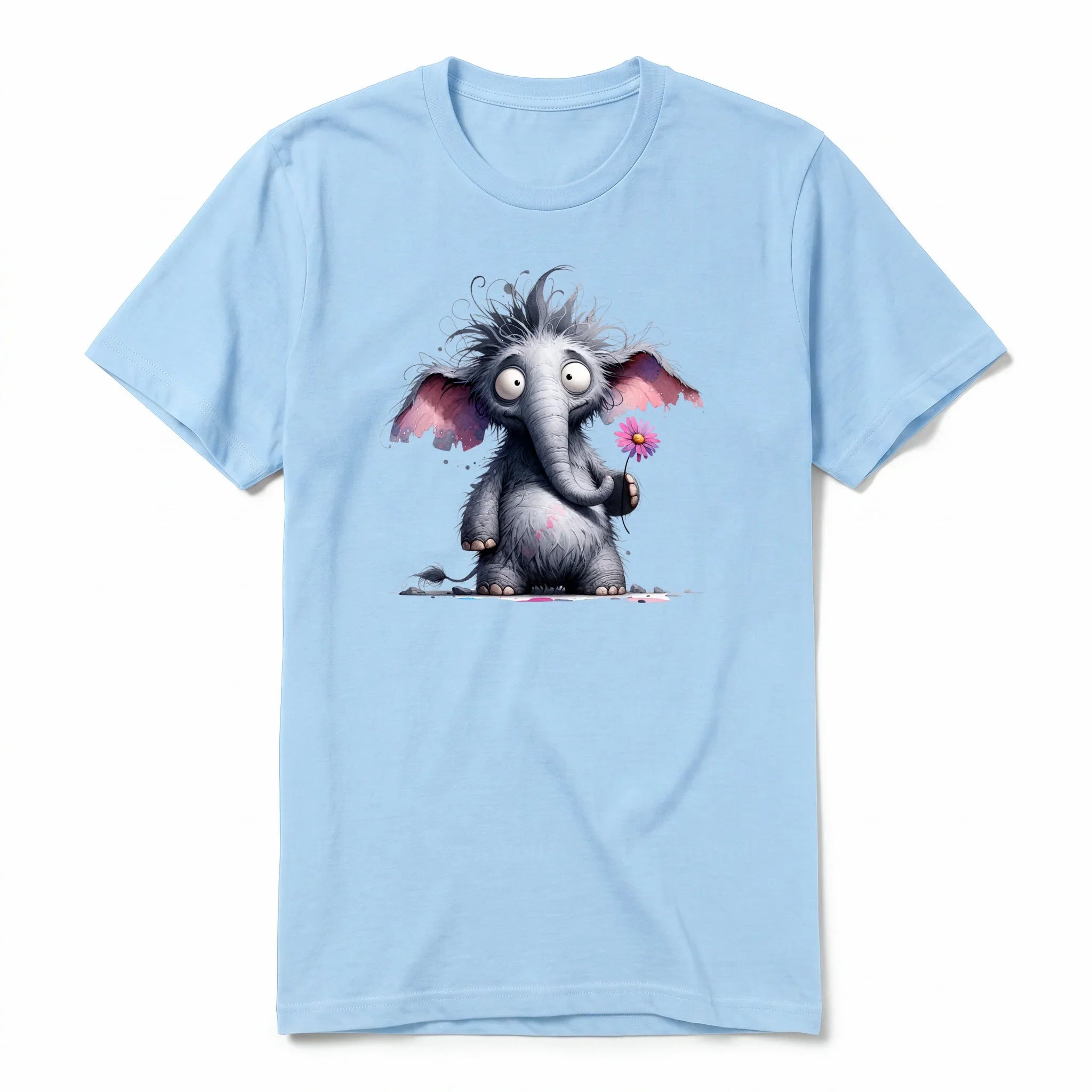 A powder short-sleeve crewneck t-shirt for adult featuring a graphic of a wildlife animal on the front.
