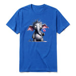 A royal short-sleeve crewneck t-shirt for adult featuring a graphic of a wildlife animal on the front.