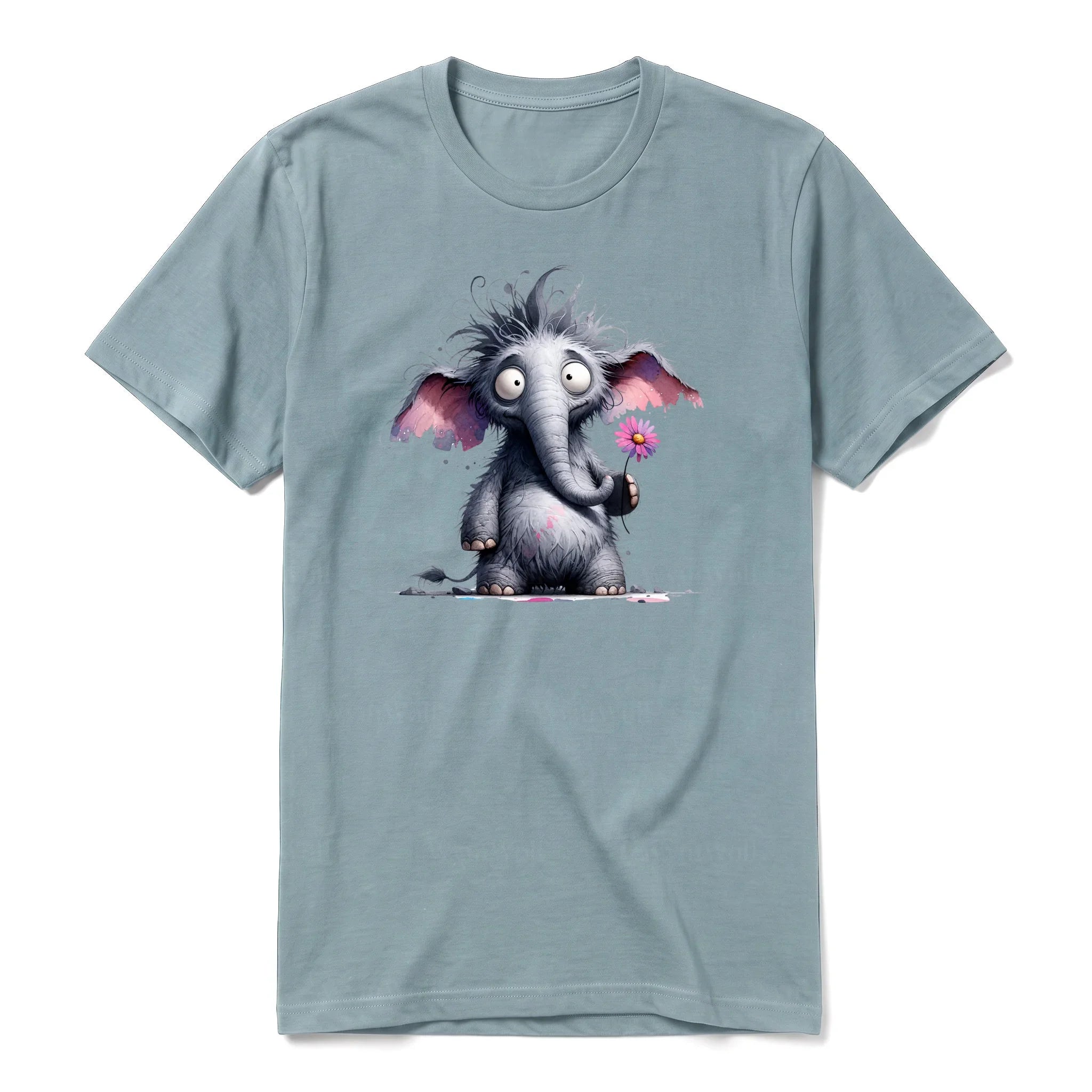A sage short-sleeve crewneck t-shirt for adult featuring a graphic of a wildlife animal on the front.
