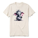 A vintage-white short-sleeve crewneck t-shirt for adult featuring a graphic of a wildlife animal on the front.