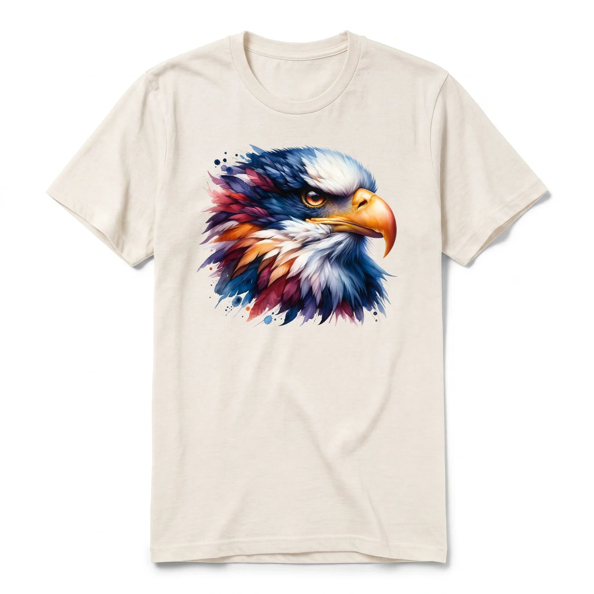 A vintage-white short-sleeve crewneck t-shirt for adult featuring a graphic of a wildlife animal on the front.