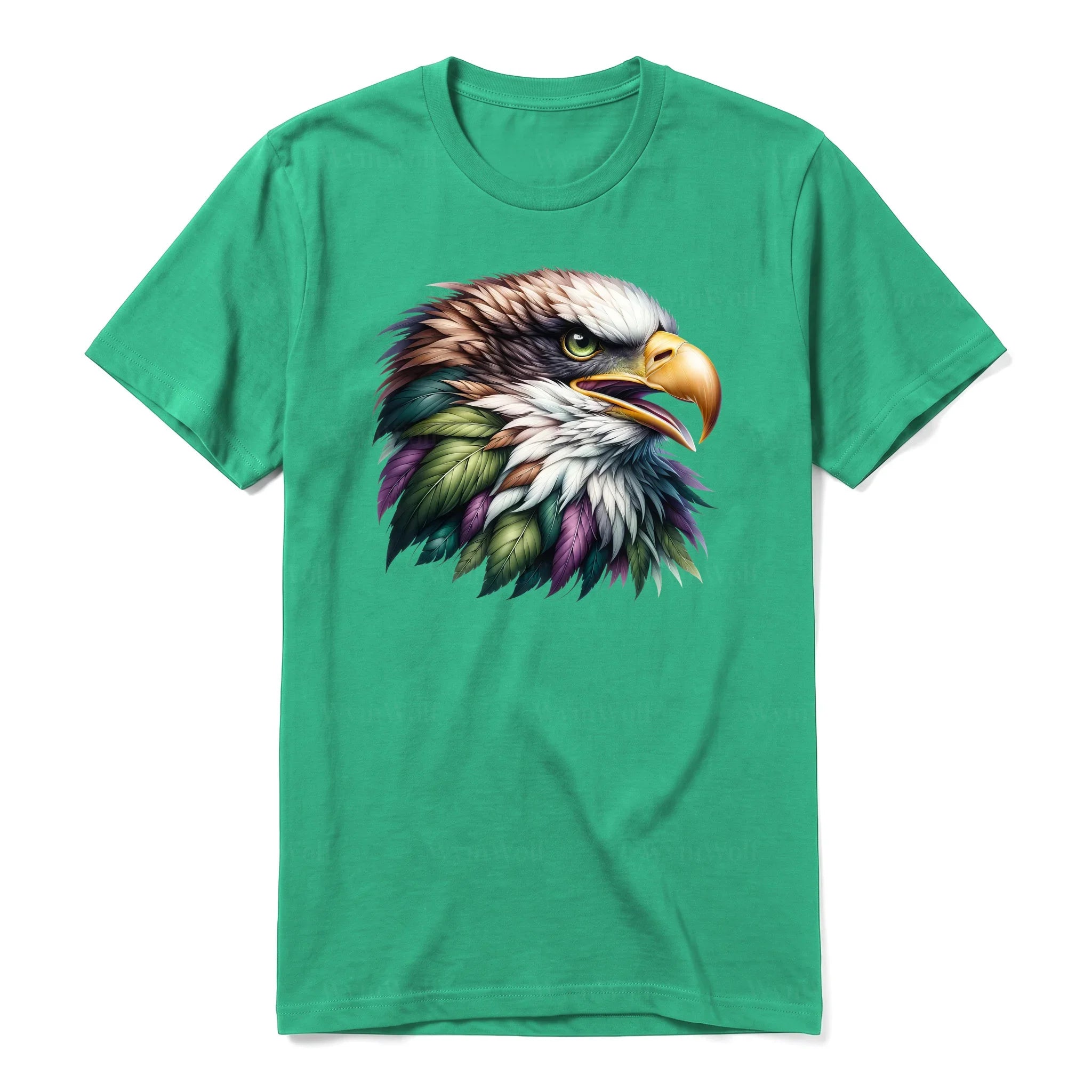 A kelly short-sleeve crewneck t-shirt for adult featuring a graphic of a wildlife animal on the front.