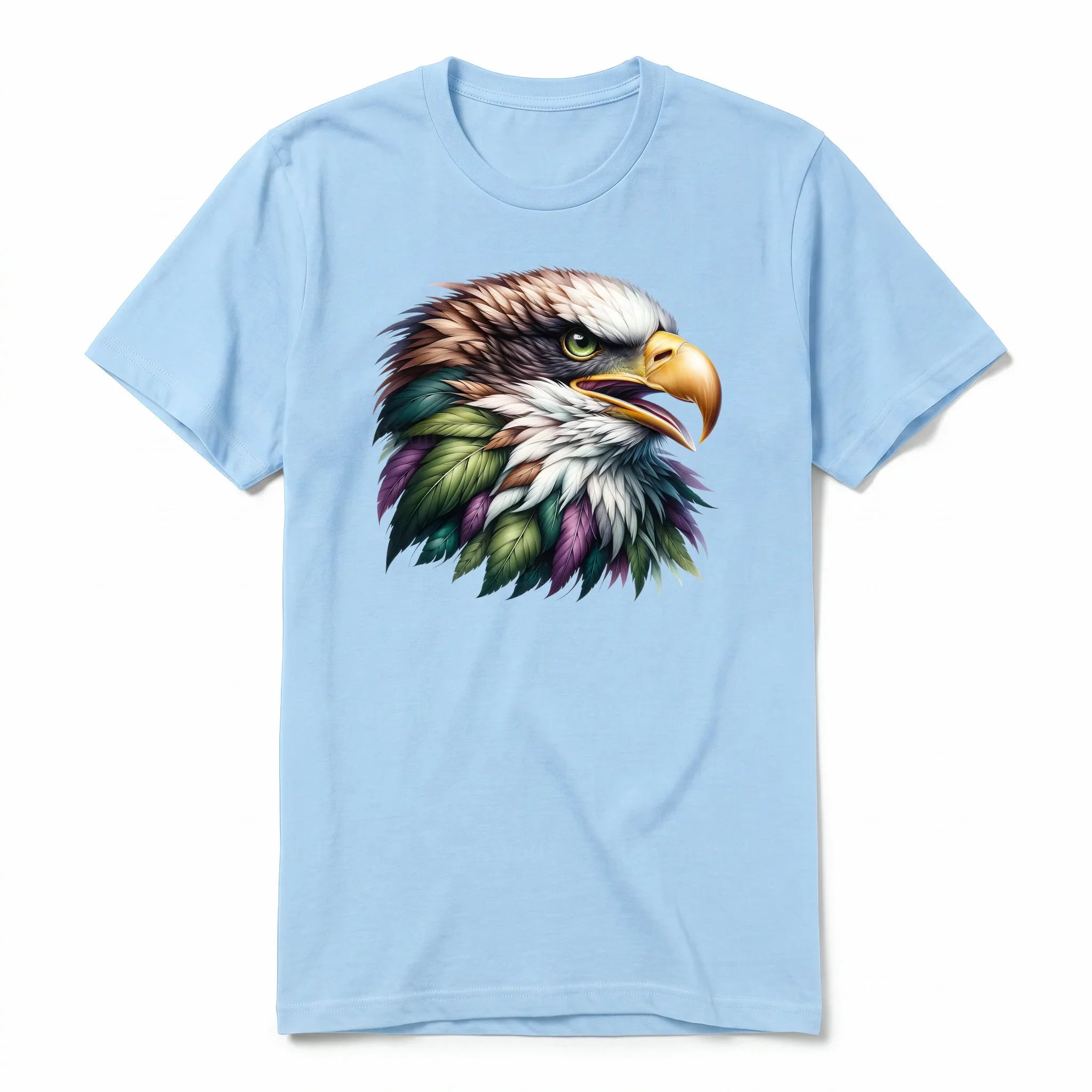 A powder short-sleeve crewneck t-shirt for adult featuring a graphic of a wildlife animal on the front.