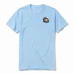 A powder short-sleeve crewneck t-shirt for adult featuring a graphic of a wildlife animal on the left chest.