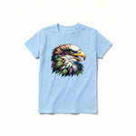 A powder short-sleeve crewneck t-shirt for youth featuring a graphic of a wildlife animal on the front.