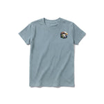 A sage short-sleeve crewneck t-shirt for youth featuring a graphic of a wildlife animal on the left chest.