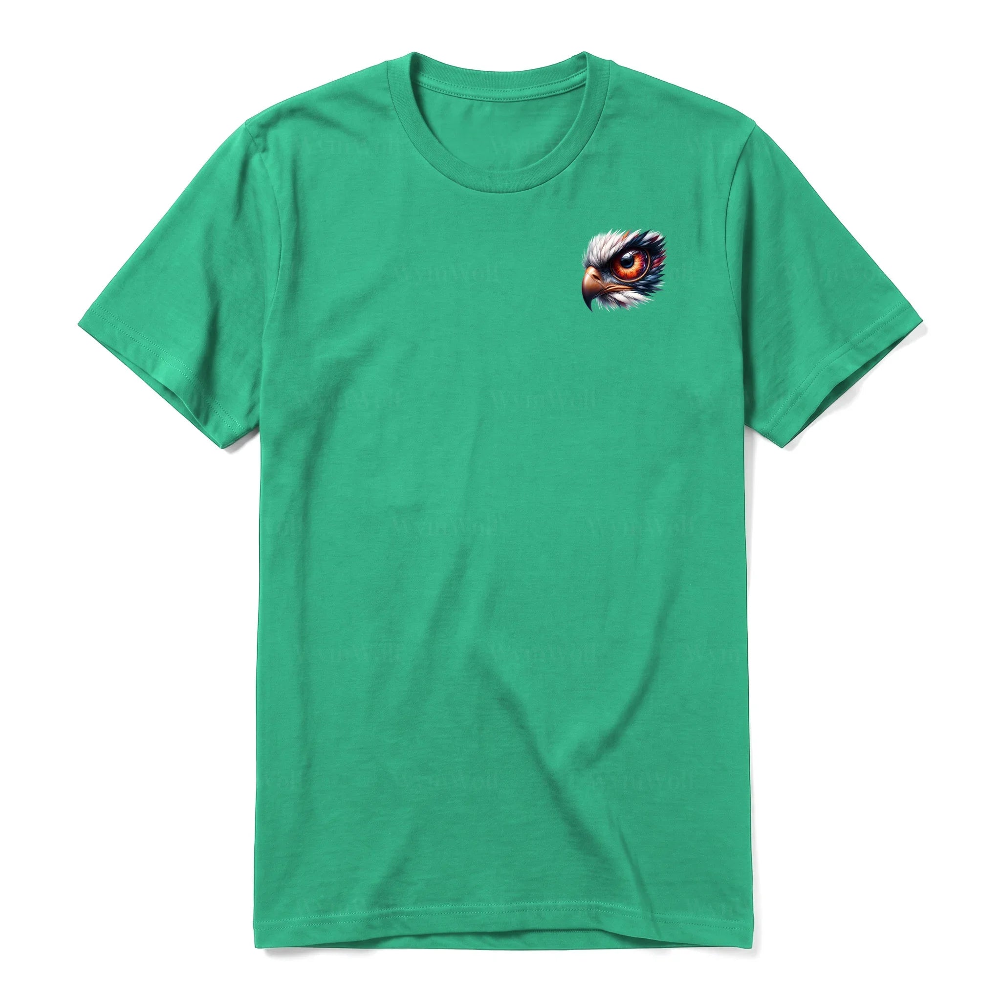 Un T-shirt kelly à manches courtes et col rond, orné d'un motif représentant un animal de la faune sur la poitrine gauche.