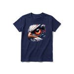 A navy short-sleeve crewneck t-shirt for youth featuring a graphic of a wildlife animal on the front.