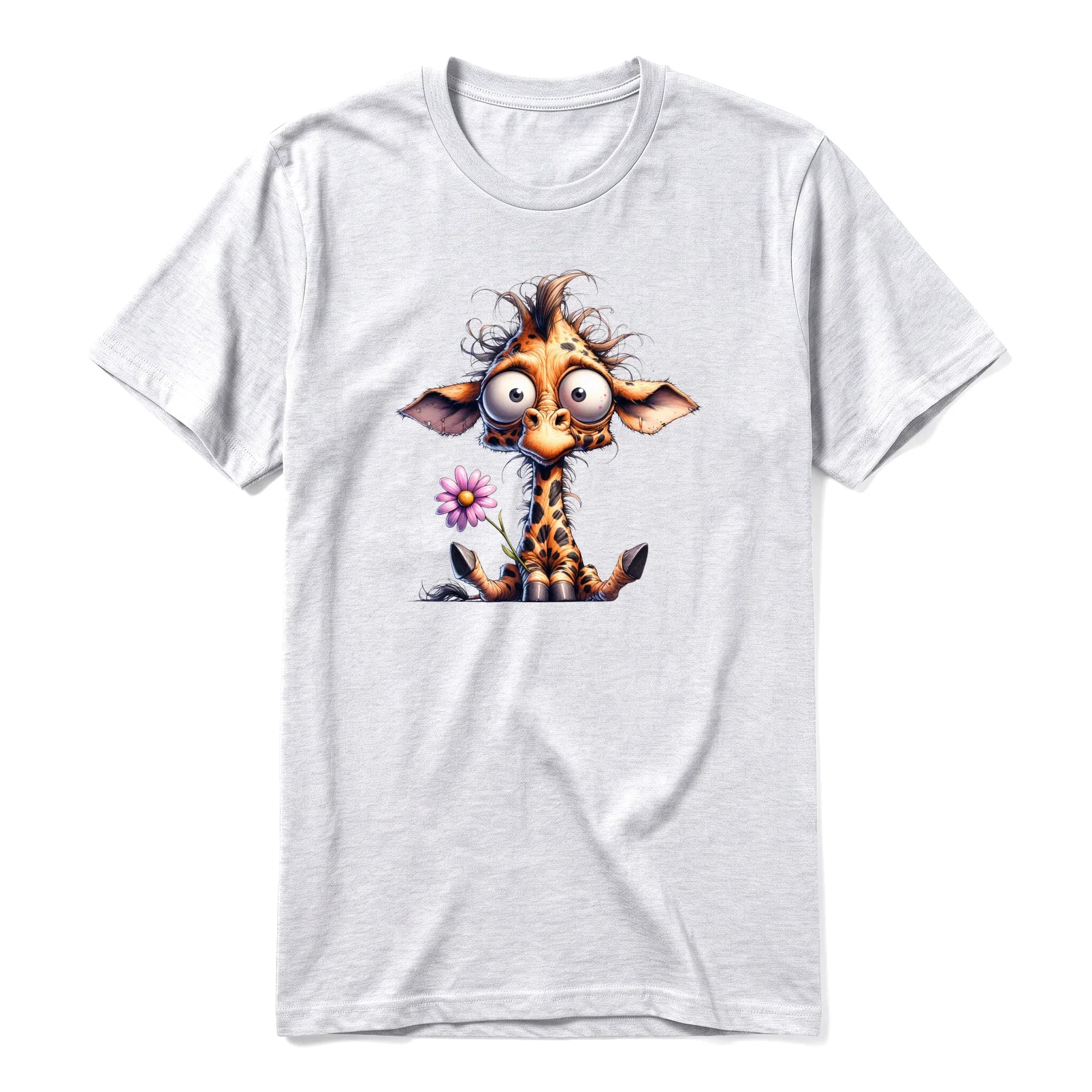 A ash grey short-sleeve crewneck t-shirt for adult featuring a graphic of a wildlife animal on the front.
