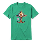 A kelly short-sleeve crewneck t-shirt for adult featuring a graphic of a wildlife animal on the front.