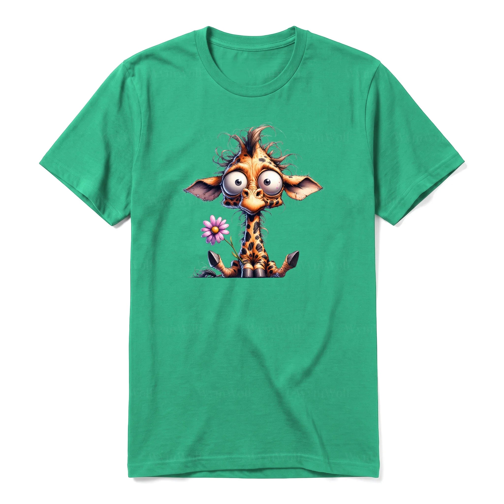 A kelly short-sleeve crewneck t-shirt for adult featuring a graphic of a wildlife animal on the front.
