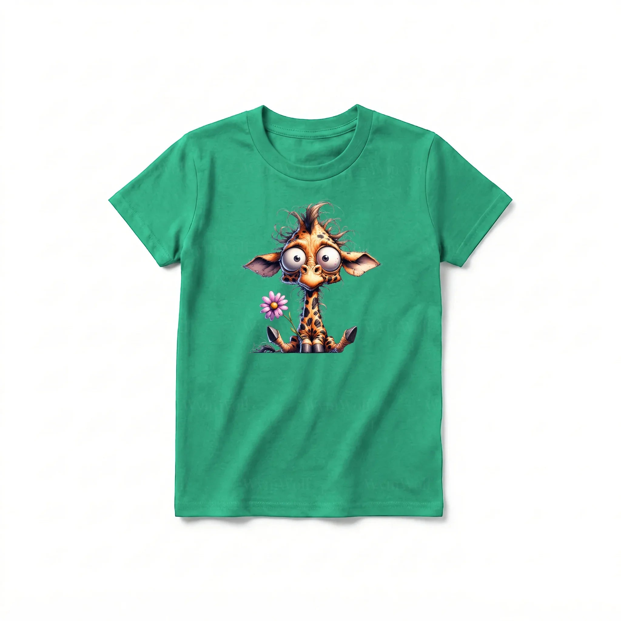 A kelly short-sleeve crewneck t-shirt for youth featuring a graphic of a wildlife animal on the front.