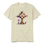 A latte short-sleeve crewneck t-shirt for adult featuring a graphic of a wildlife animal on the front.