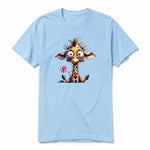 A powder short-sleeve crewneck t-shirt for adult featuring a graphic of a wildlife animal on the front.