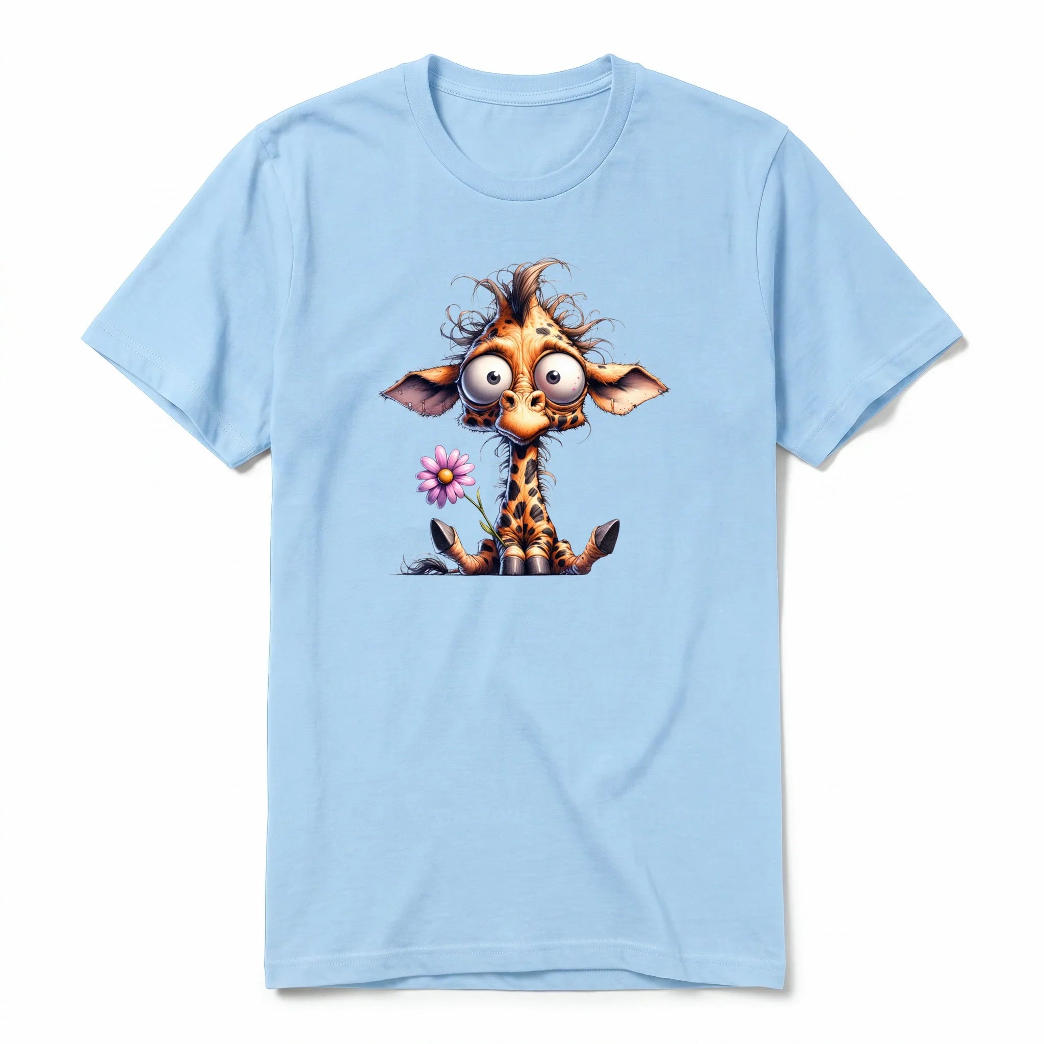 A powder short-sleeve crewneck t-shirt for adult featuring a graphic of a wildlife animal on the front.