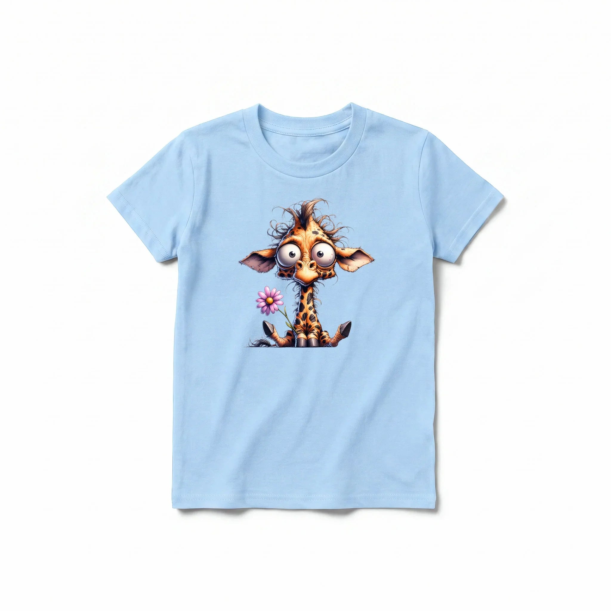 A powder short-sleeve crewneck t-shirt for youth featuring a graphic of a wildlife animal on the front.