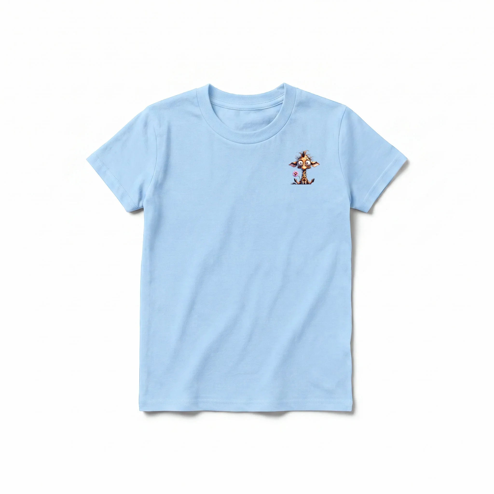 A powder short-sleeve crewneck t-shirt for youth featuring a graphic of a wildlife animal on the left chest.