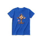 A royal short-sleeve crewneck t-shirt for youth featuring a graphic of a wildlife animal on the front.
