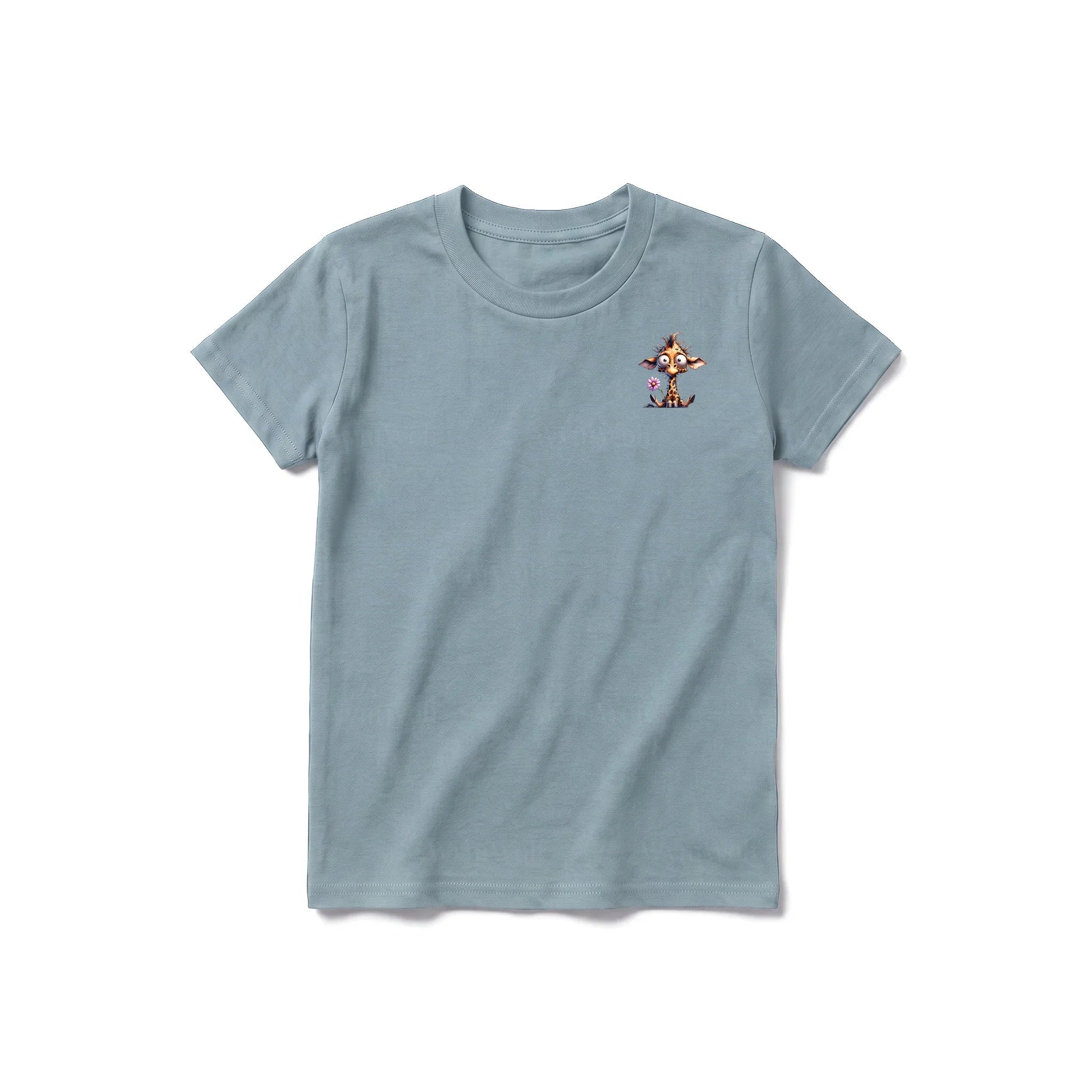 A sage short-sleeve crewneck t-shirt for youth featuring a graphic of a wildlife animal on the left chest.