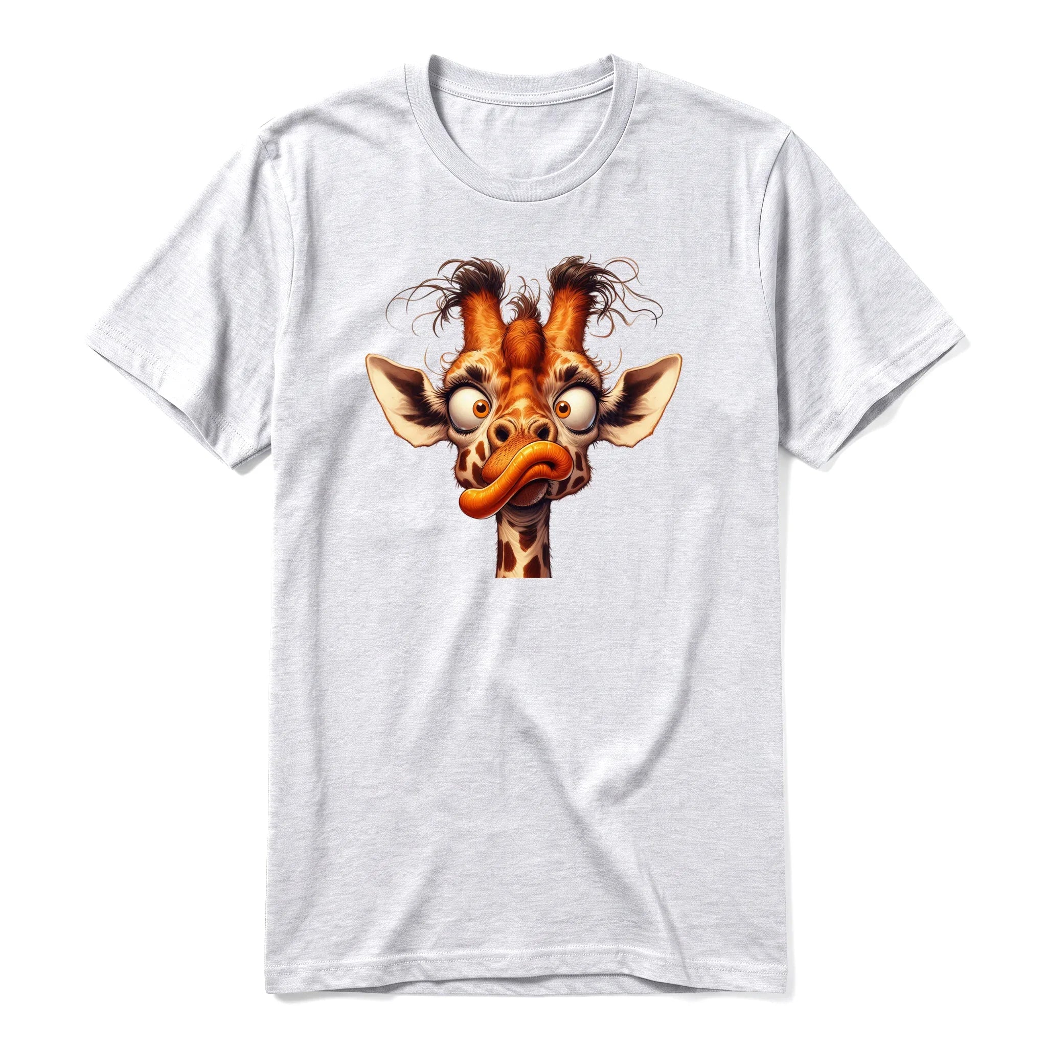 A ash grey short-sleeve crewneck t-shirt for adult featuring a graphic of a wildlife animal on the front.