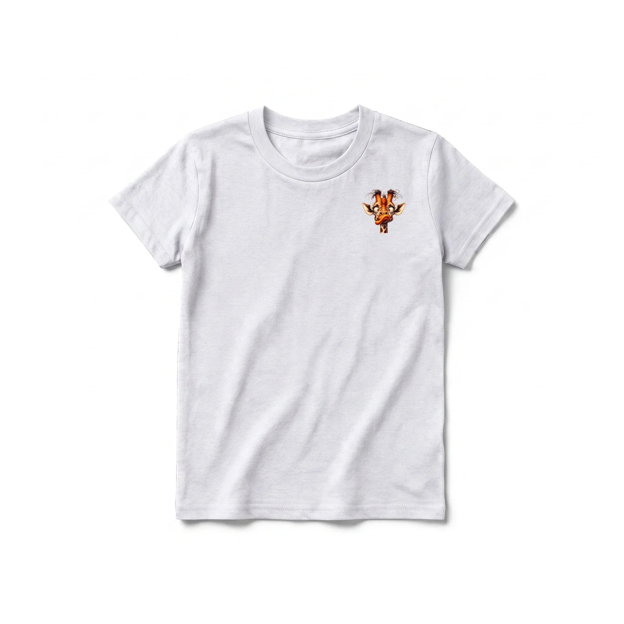 A ash grey short-sleeve crewneck t-shirt for youth featuring a graphic of a wildlife animal on the left chest.