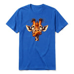 A royal short-sleeve crewneck t-shirt for adult featuring a graphic of a wildlife animal on the front.