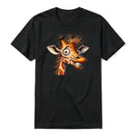 A black short-sleeve crewneck t-shirt for adult featuring a graphic of a wildlife animal on the front.