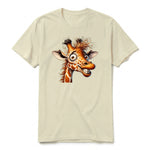 A latte short-sleeve crewneck t-shirt for adult featuring a graphic of a wildlife animal on the front.