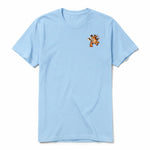 A powder short-sleeve crewneck t-shirt for adult featuring a graphic of a wildlife animal on the left chest.